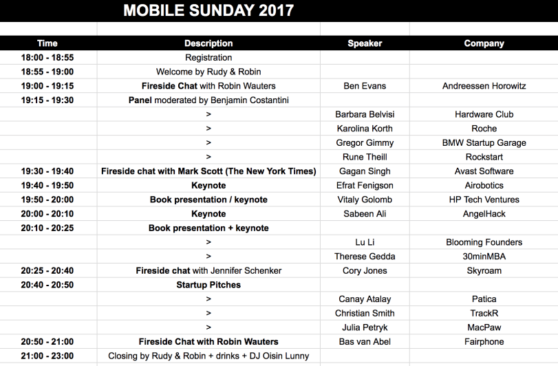 Countdown to Mobile Sunday 2017: here's what to expect (program)